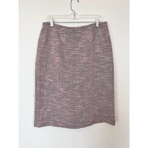 Le Suit Pink and Black Tweed Pencil Skirt